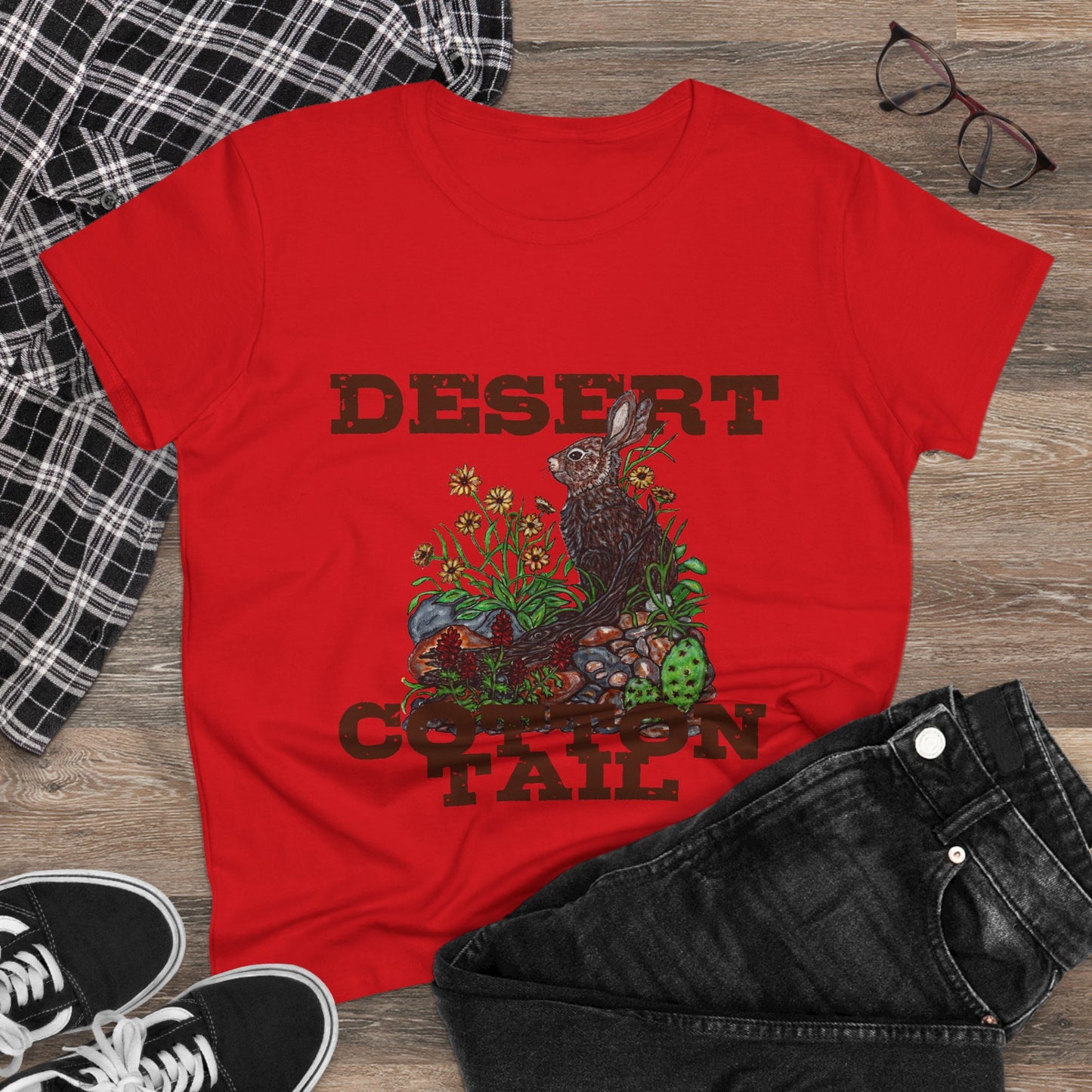 Desert Cottontail Women's Midweight Cotton Tee