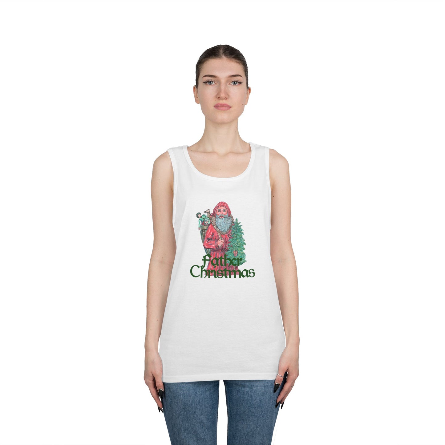 Father Christmas Unisex Heavy Cotton Tank Top