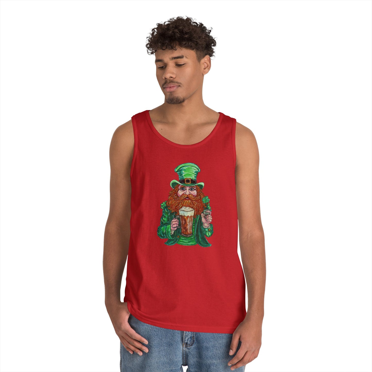 Drunken Leprechaun Unisex Heavy Cotton Tank Top