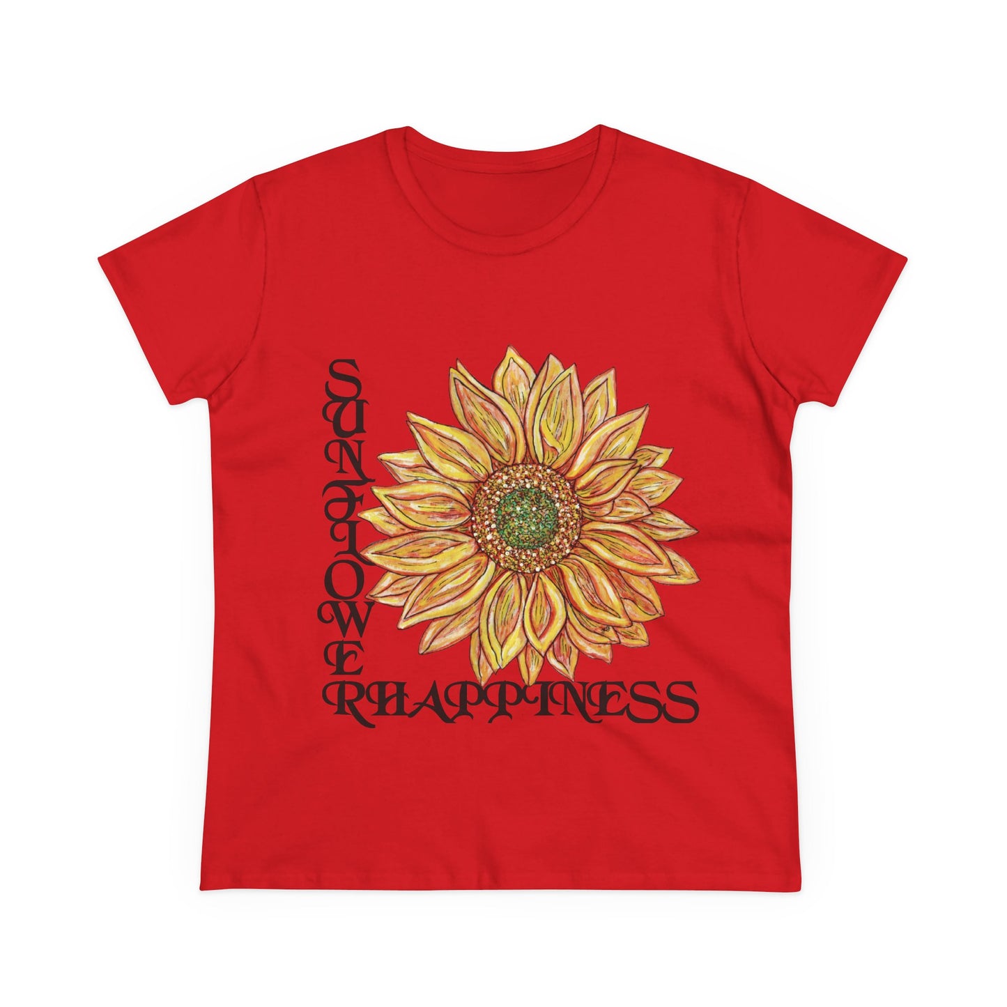 Sunflower and Happiness Women's Midweight Cotton Tee