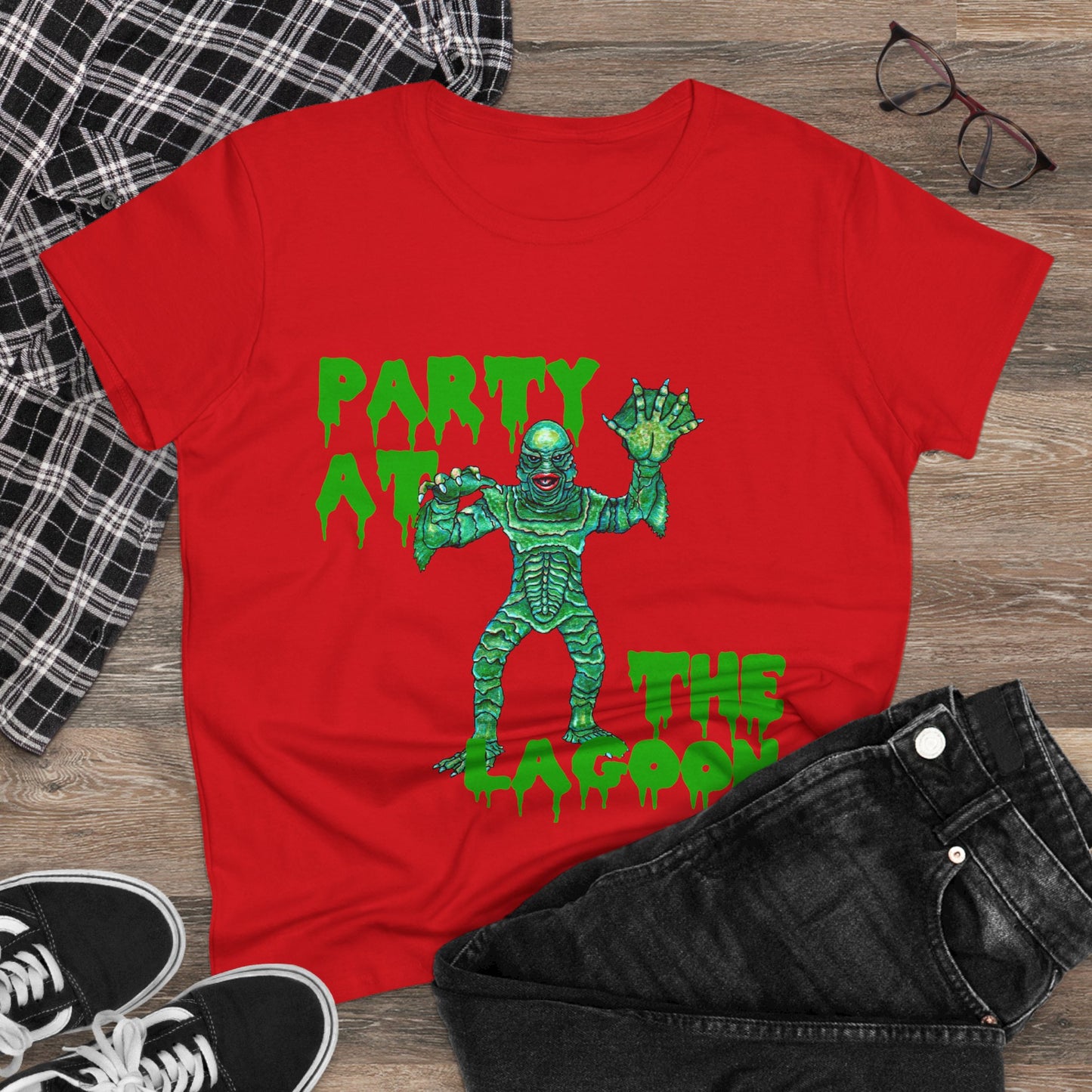 Party at the Lagoon Women's Midweight Cotton Tee