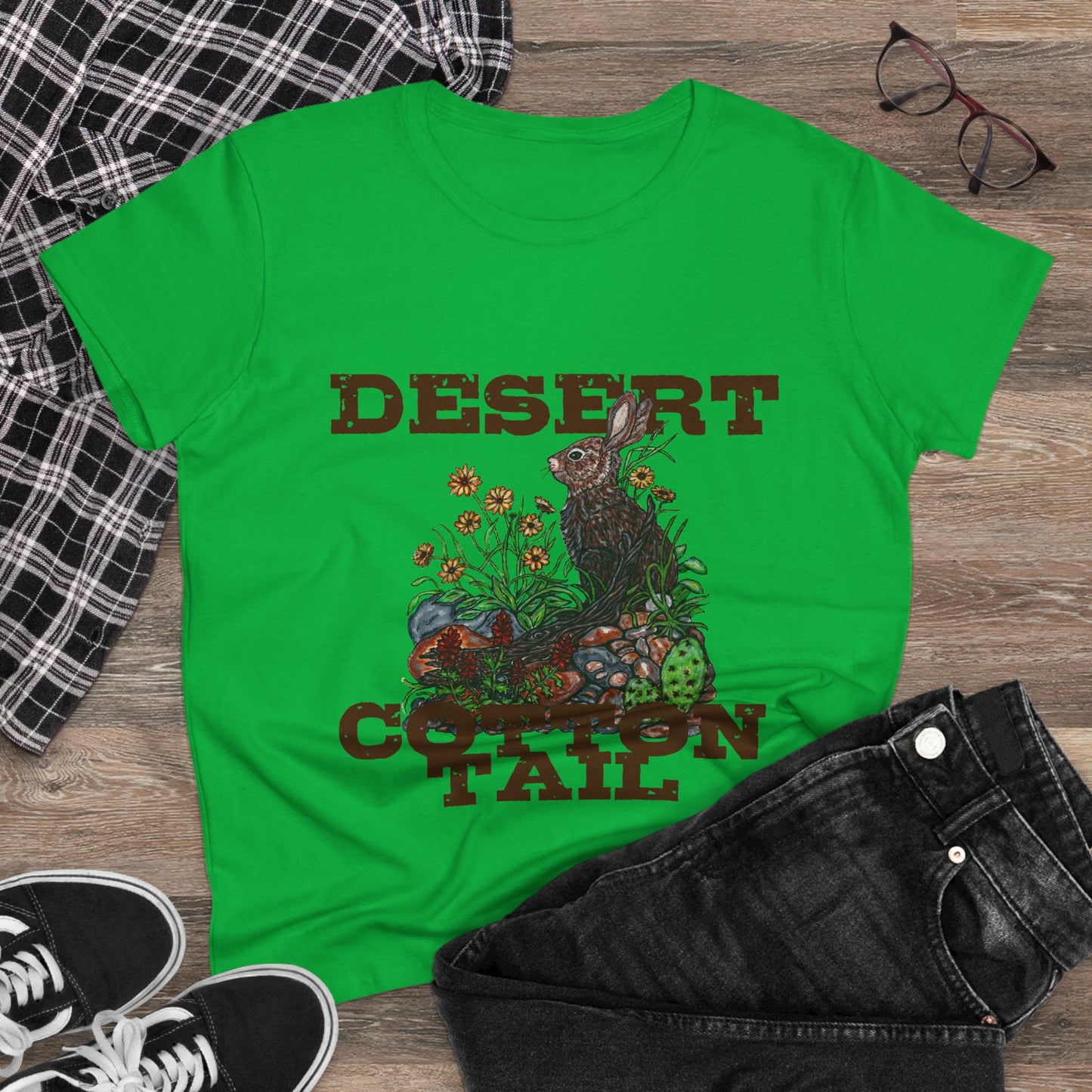 Desert Cottontail Women's Midweight Cotton Tee