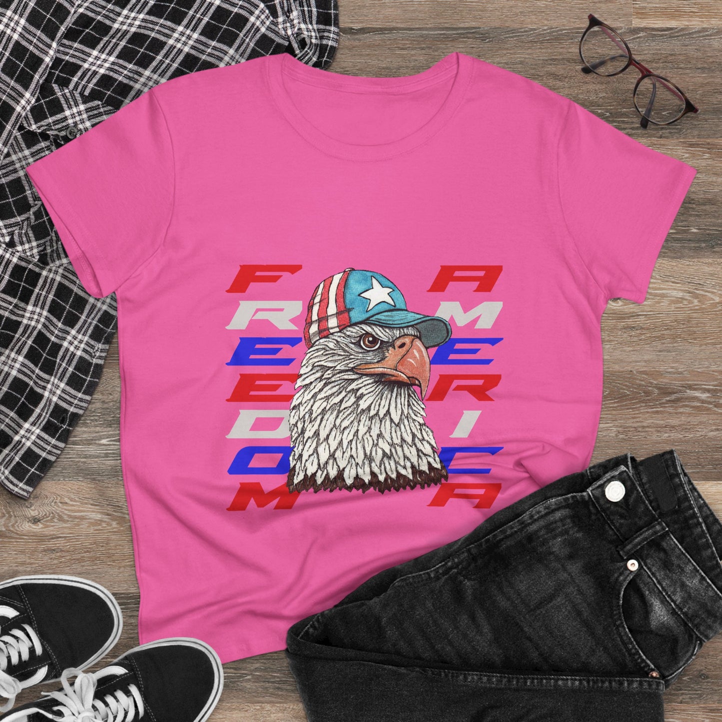 Freedom America Women's Midweight Cotton Tee