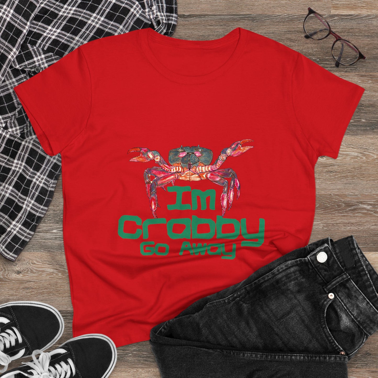 I'm Crabby Go Away Women's Midweight Cotton Tee