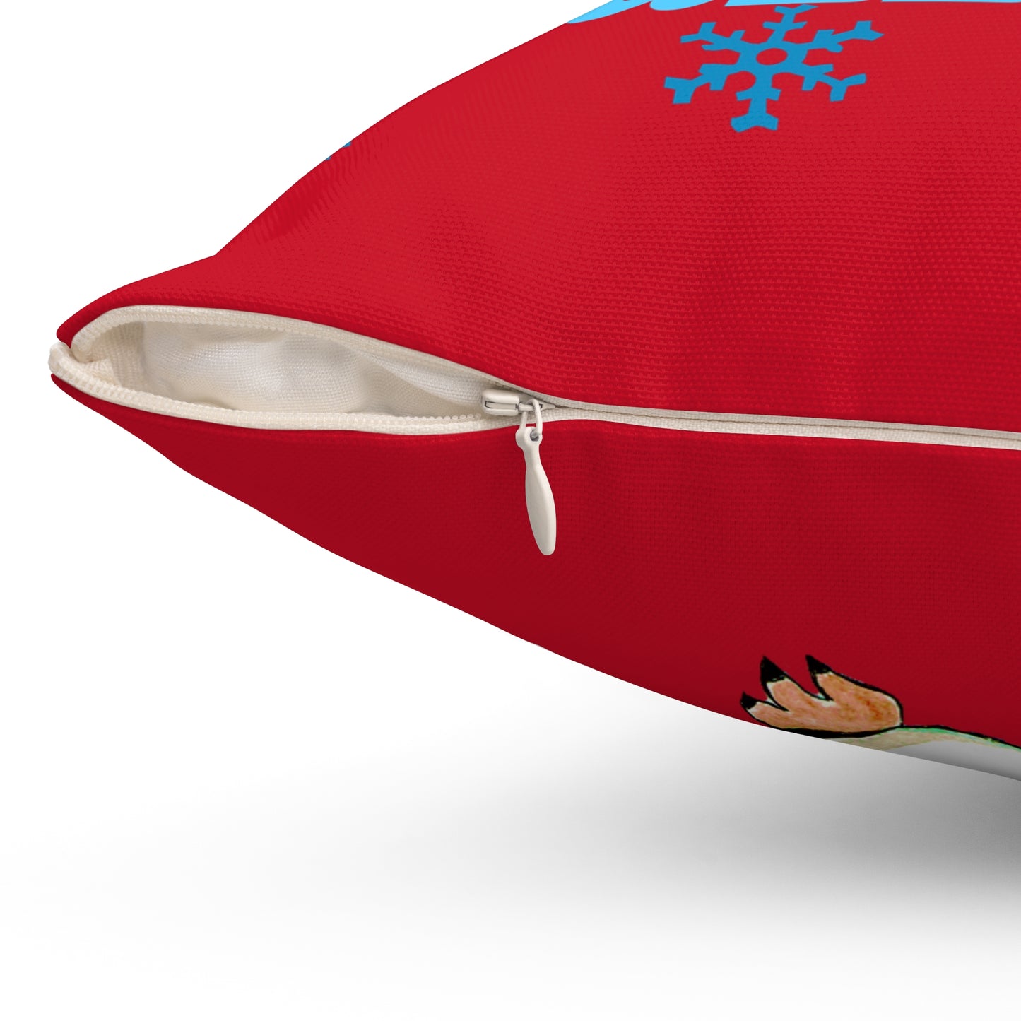 Warm and Fuzzy Red Spun Polyester Square Pillow