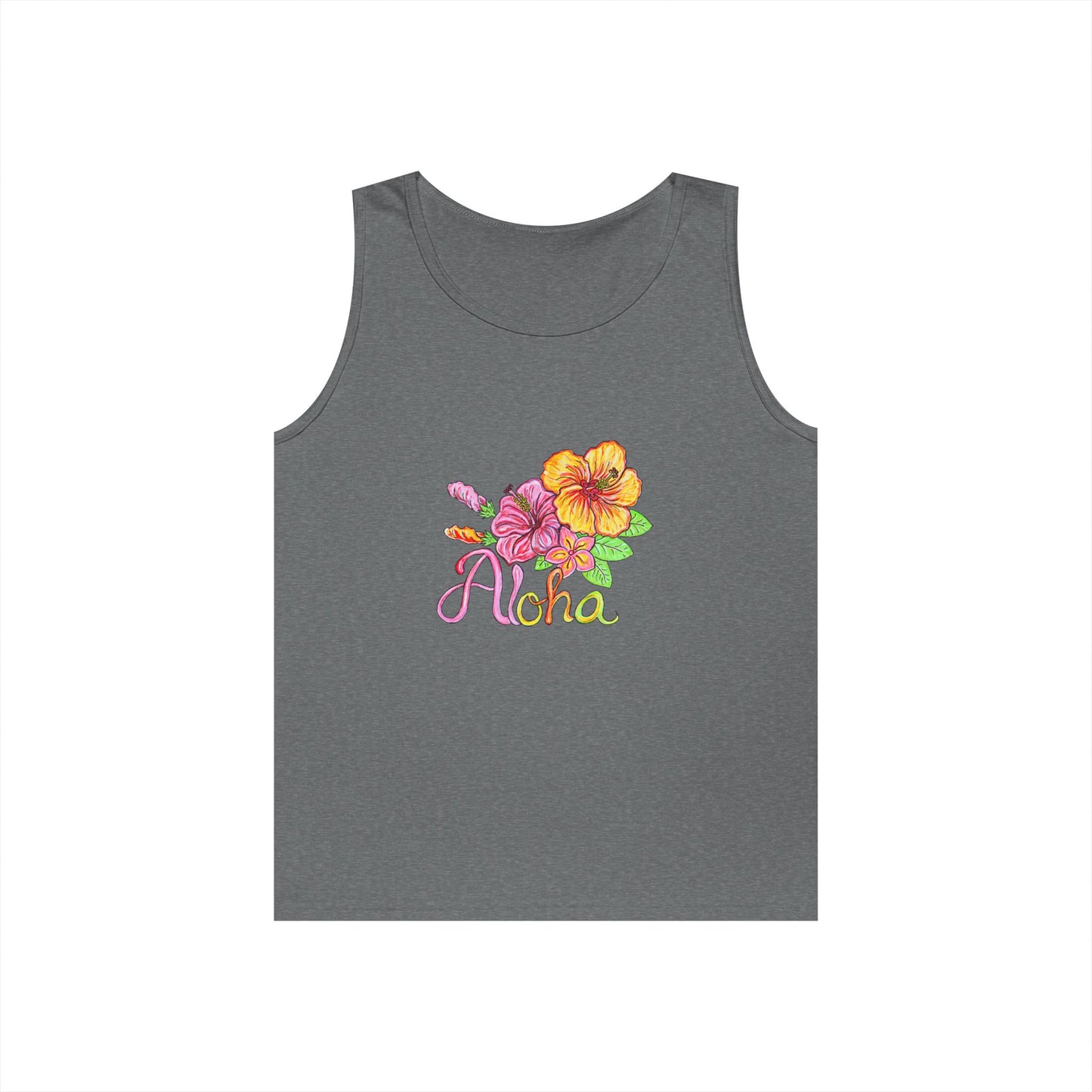 Aloha Flowers Unisex Heavy Cotton Tank Top