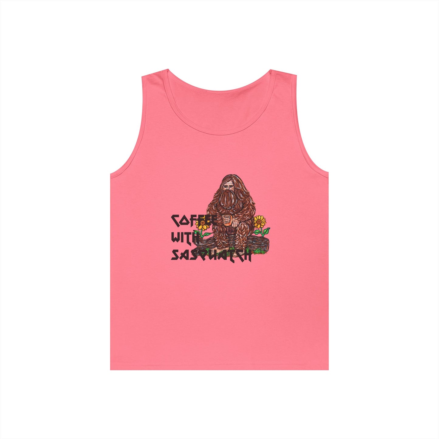 Coffee With Sasquatch Unisex Heavy Cotton Tank Top