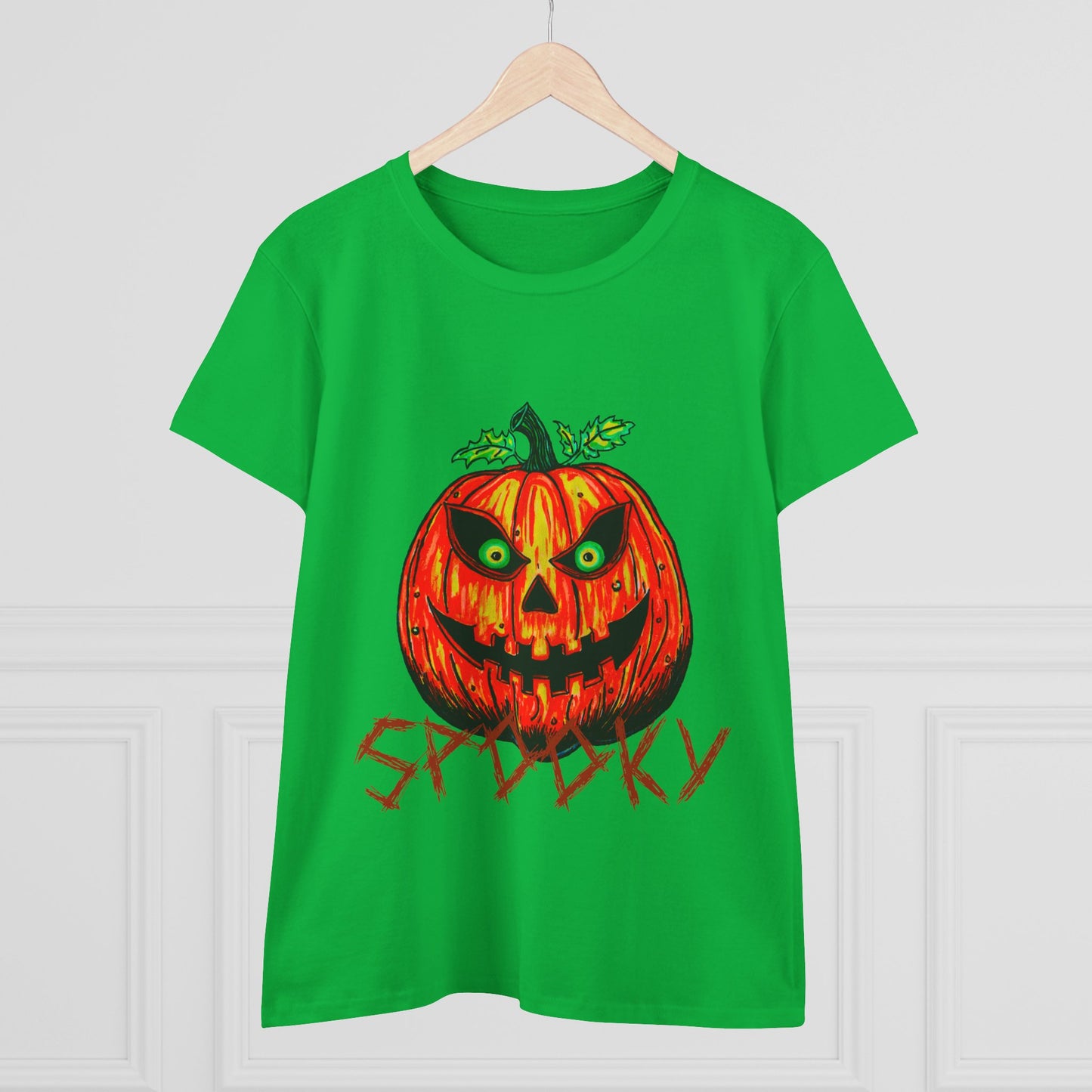 Spooky Jack-o-Lantern Women's Midweight Cotton Tee
