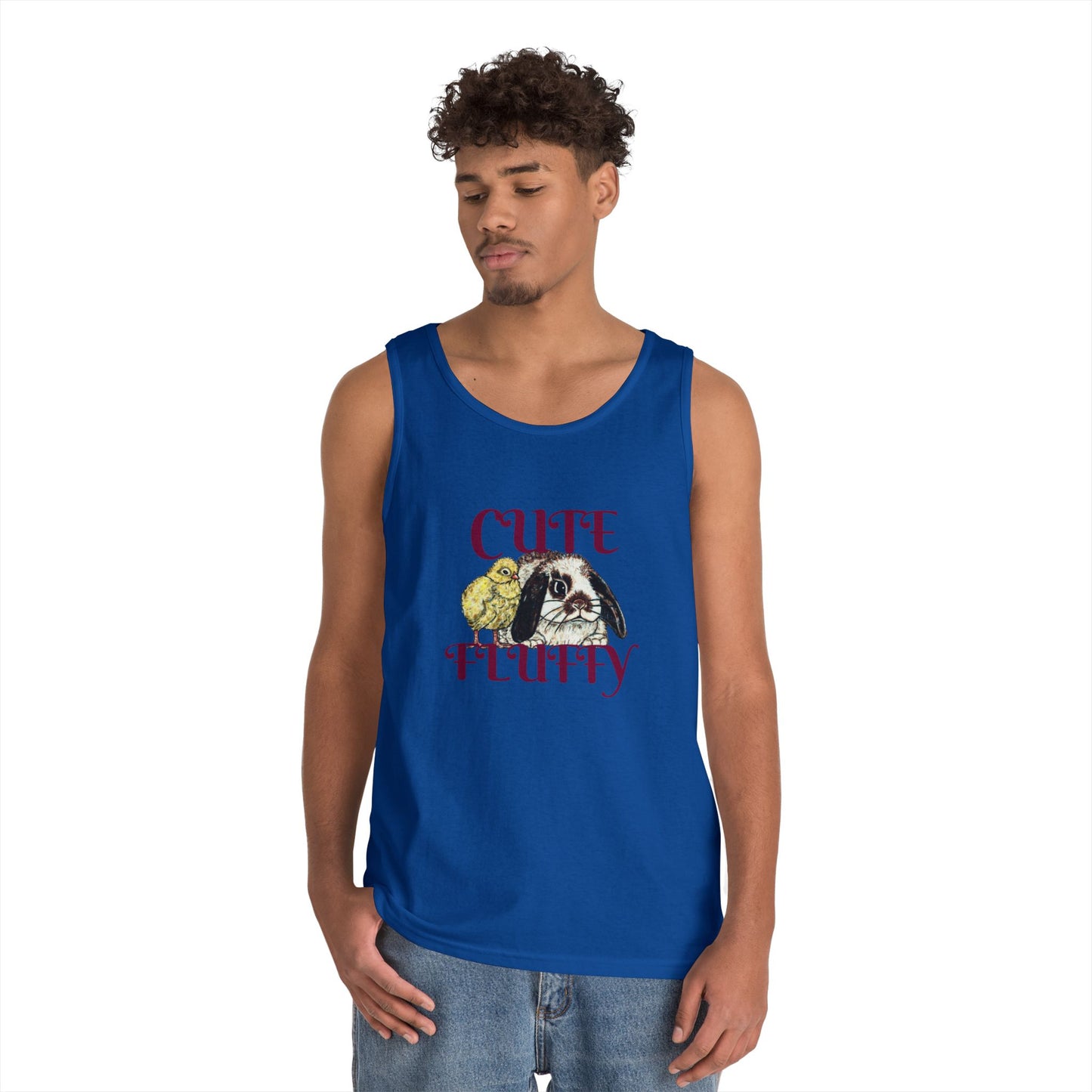 Cute and Fluffy Unisex Heavy Cotton Tank Top