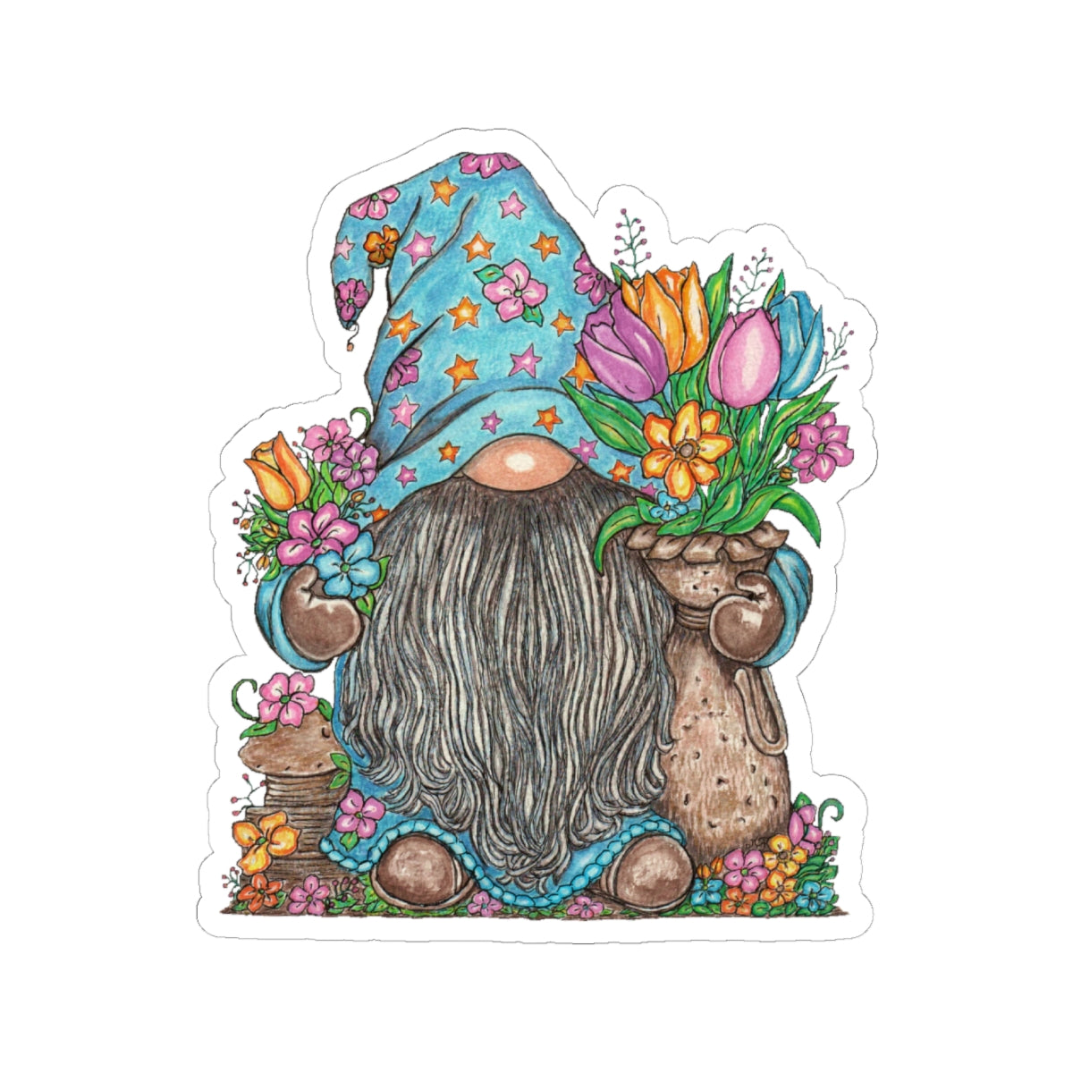 Gardening Gnome Kiss-Cut Stickers