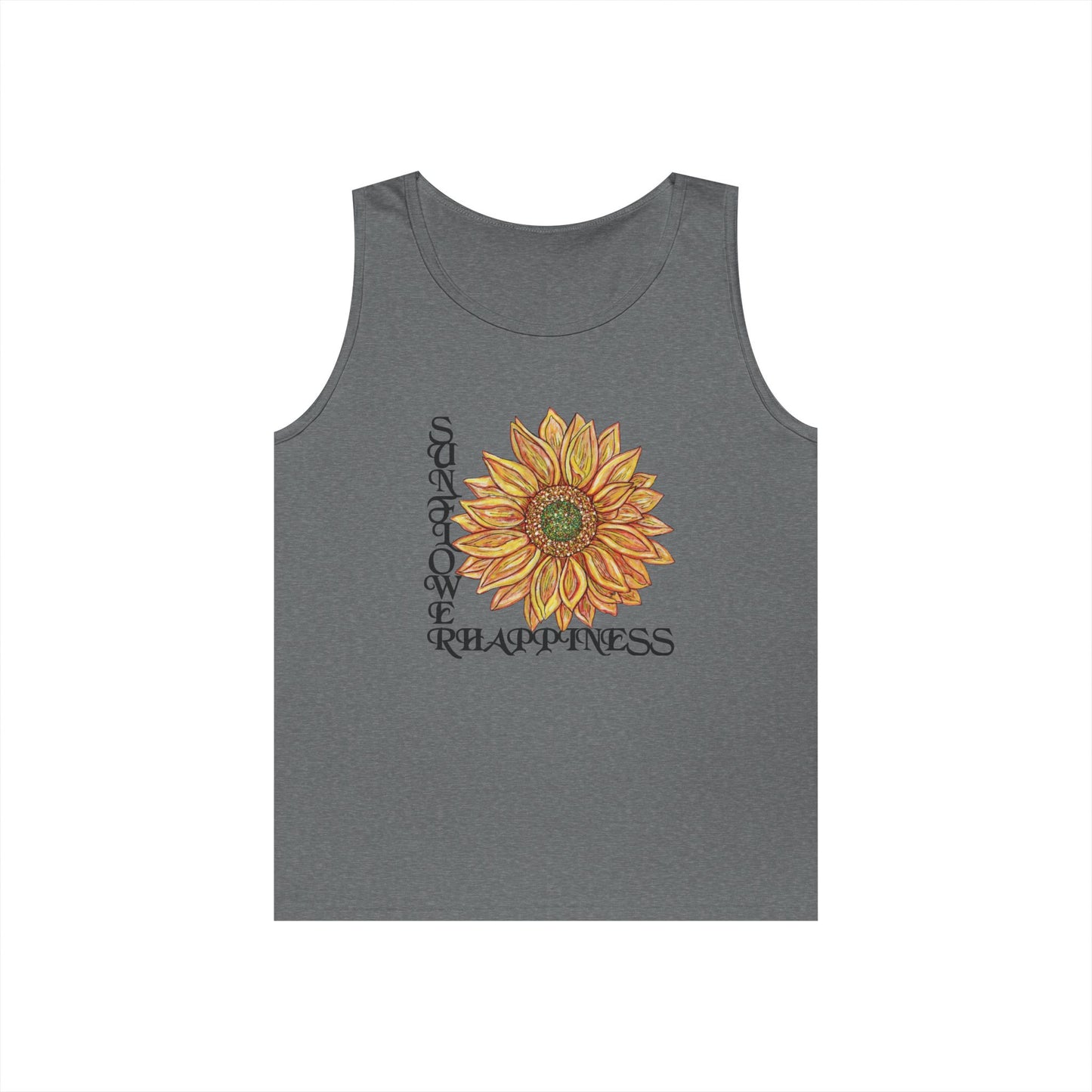 Sunflowers and Happiness Unisex Heavy Cotton Tank Top