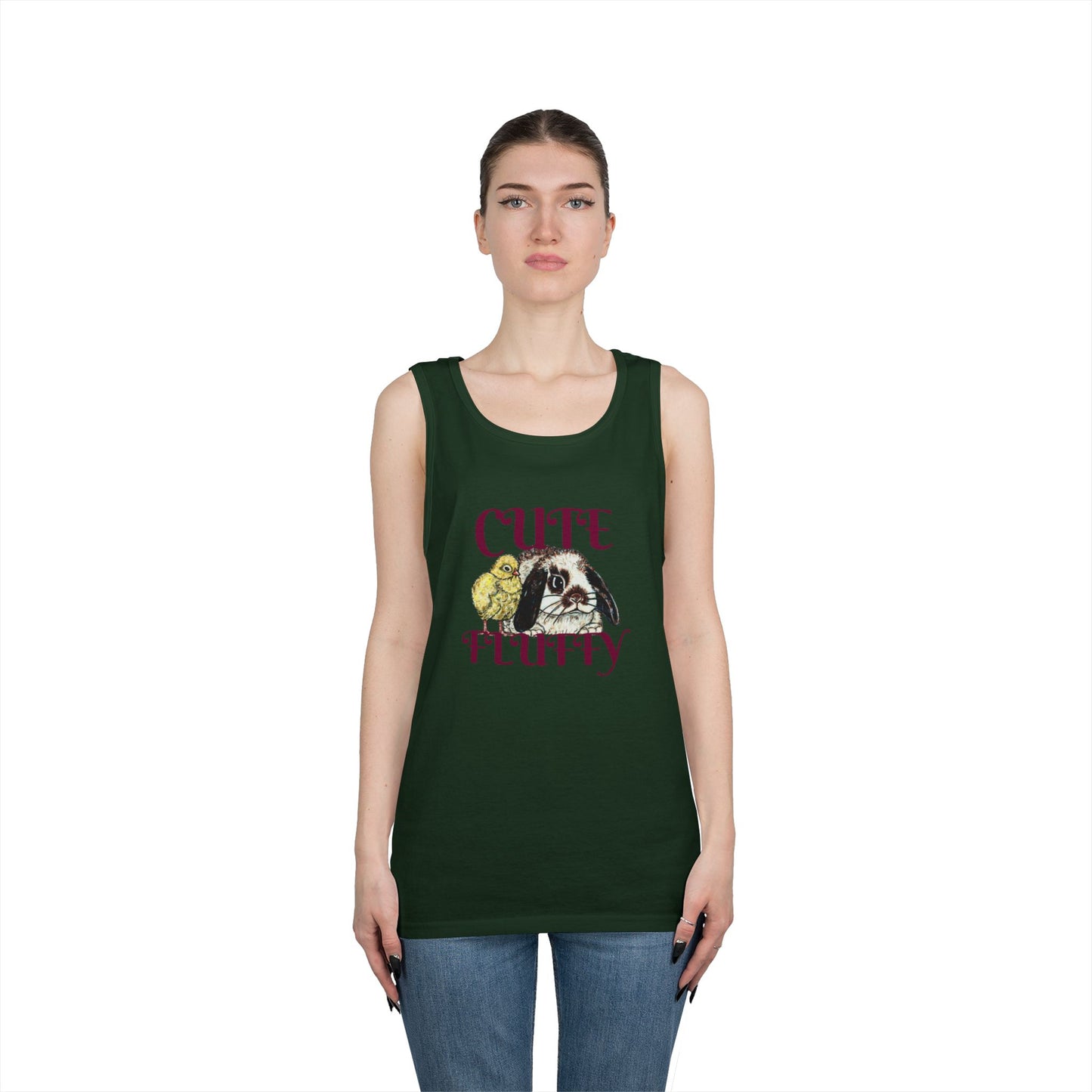 Cute and Fluffy Unisex Heavy Cotton Tank Top