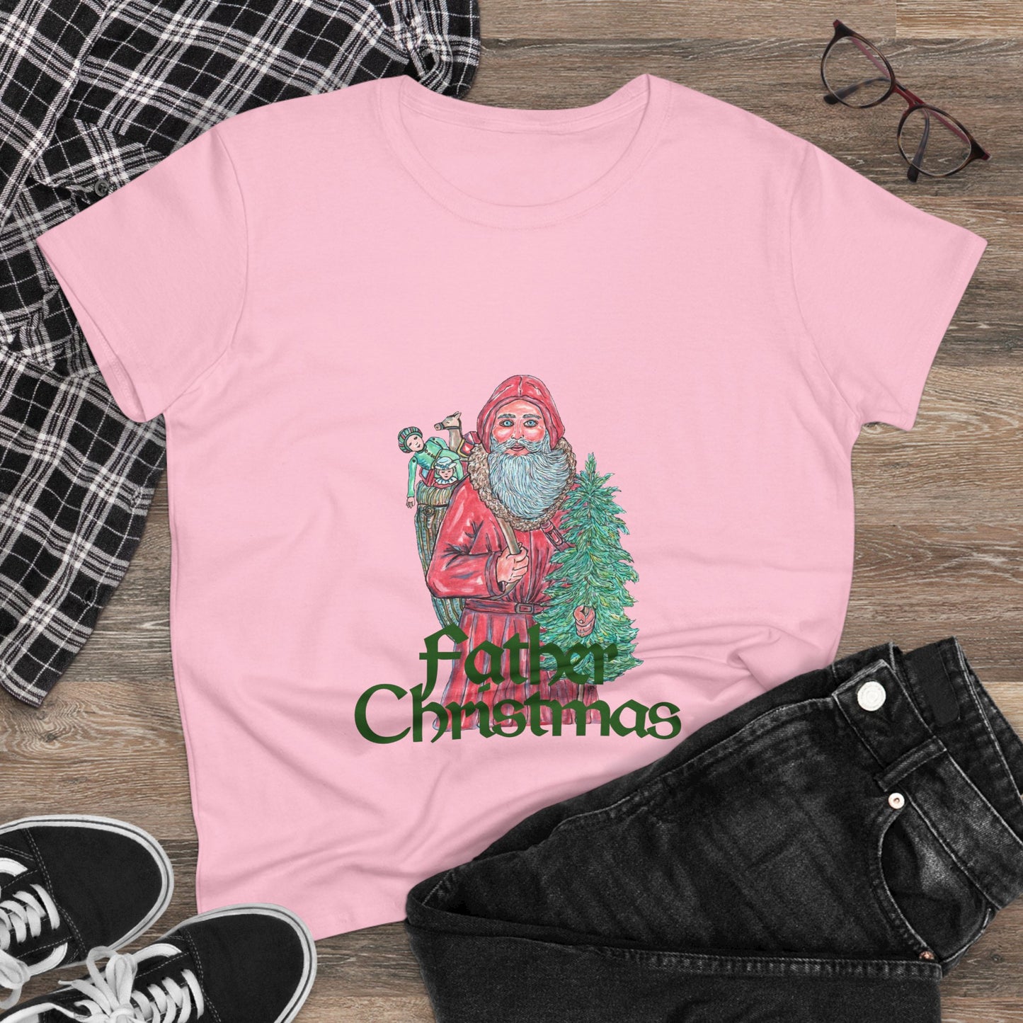 Father Christmas Women's Midweight Cotton Tee