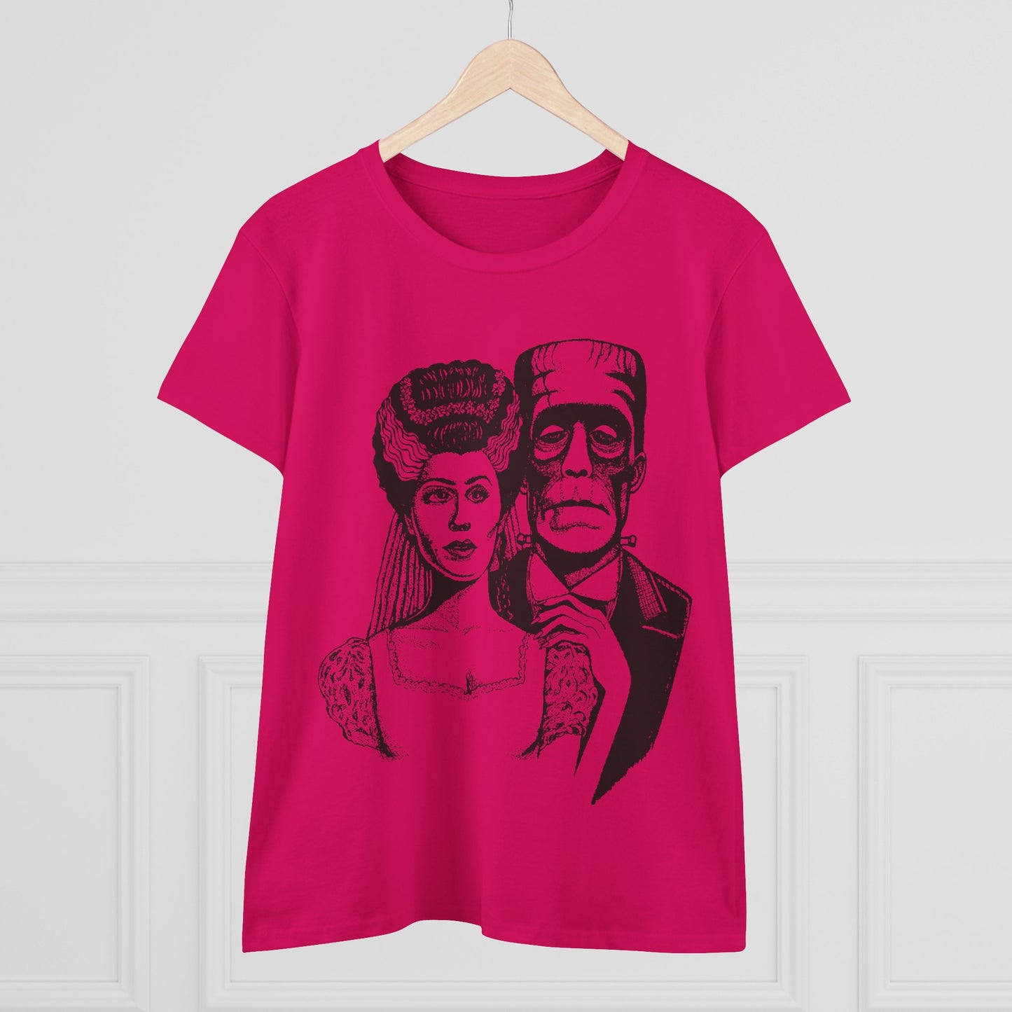 Frankenstein and Bride Women's Midweight Cotton Tee
