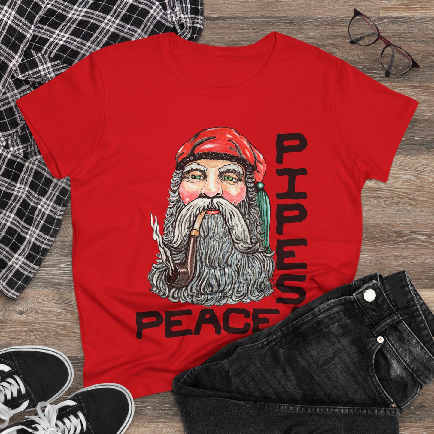 Pipes and Peace Women's Midweight Cotton Tee