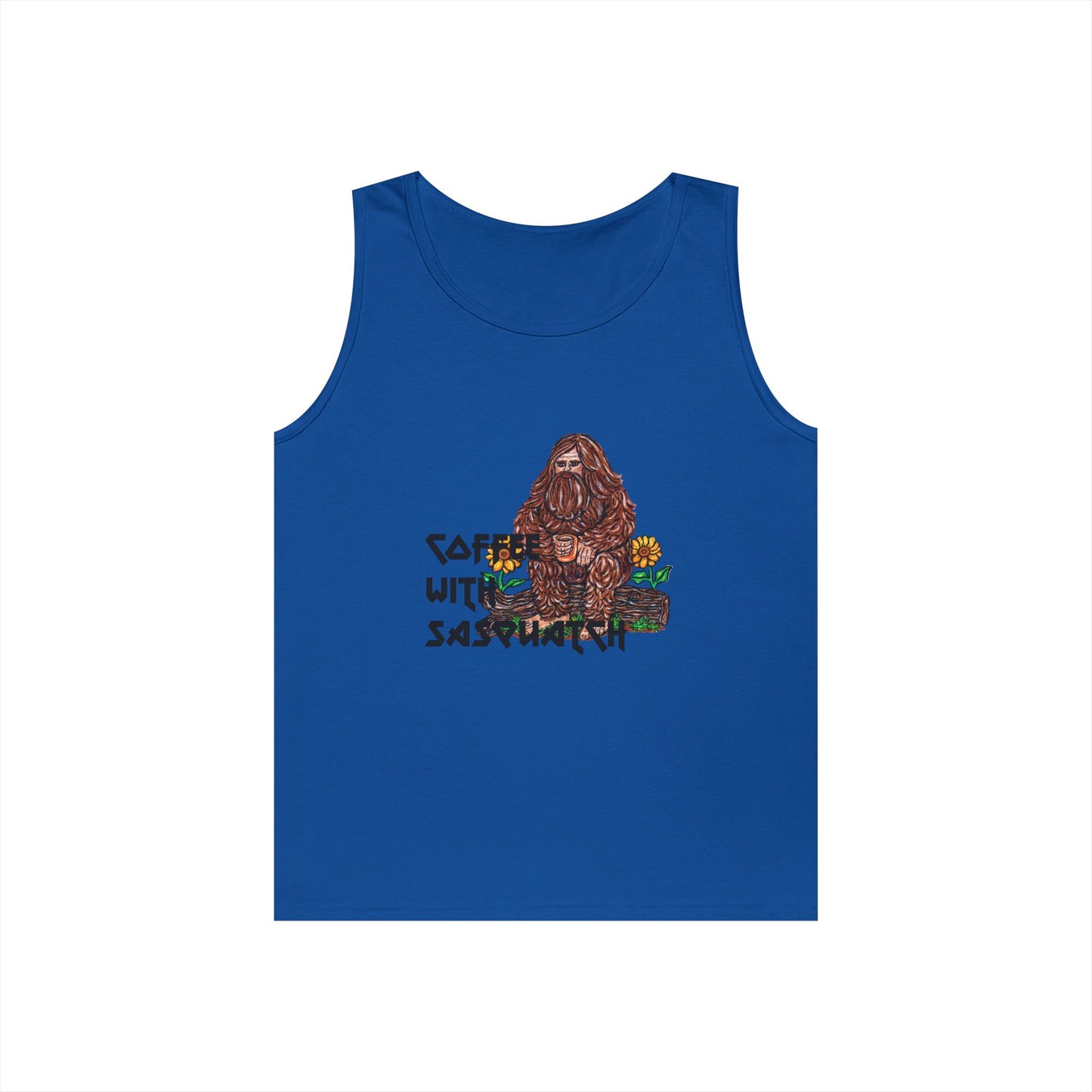 Coffee With Sasquatch Unisex Heavy Cotton Tank Top
