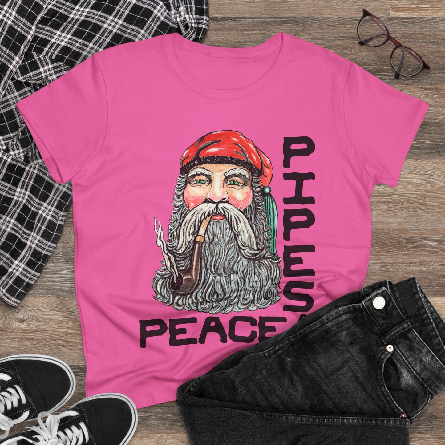 Pipes and Peace Women's Midweight Cotton Tee