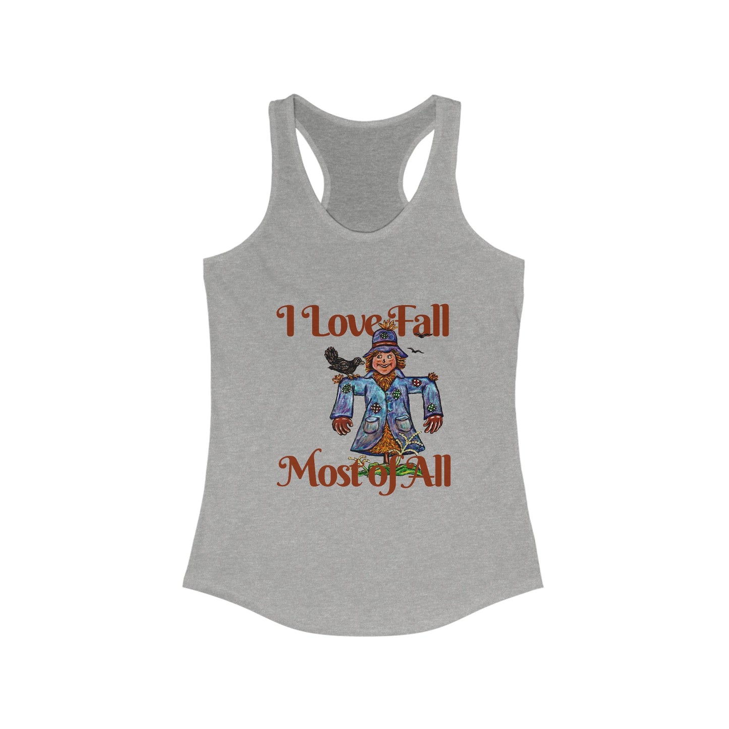 I Love Fall Most of All Women's Ideal Racerback Tank