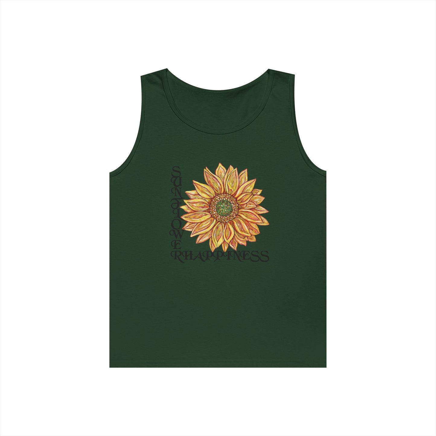 Sunflowers and Happiness Unisex Heavy Cotton Tank Top