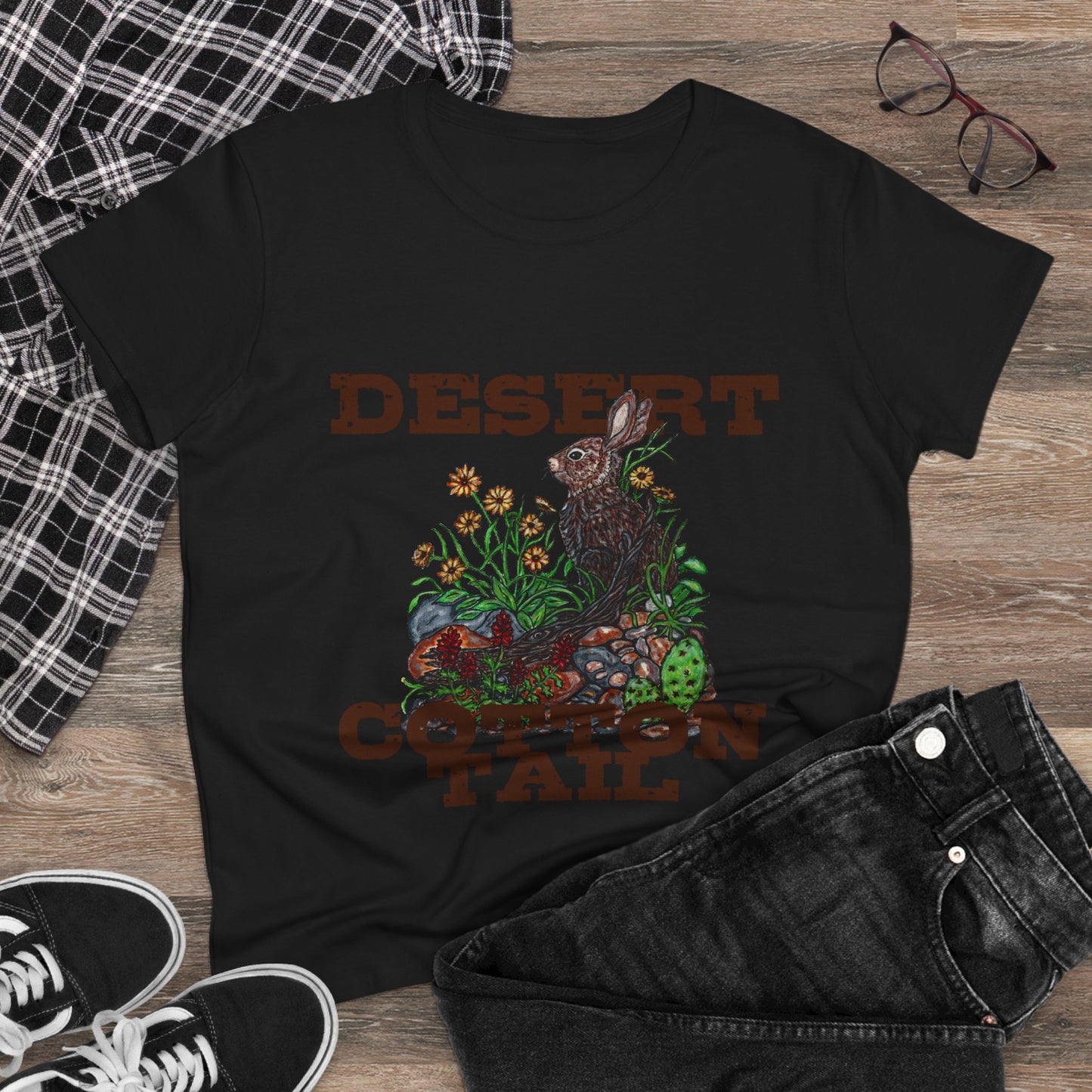 Desert Cottontail Women's Midweight Cotton Tee