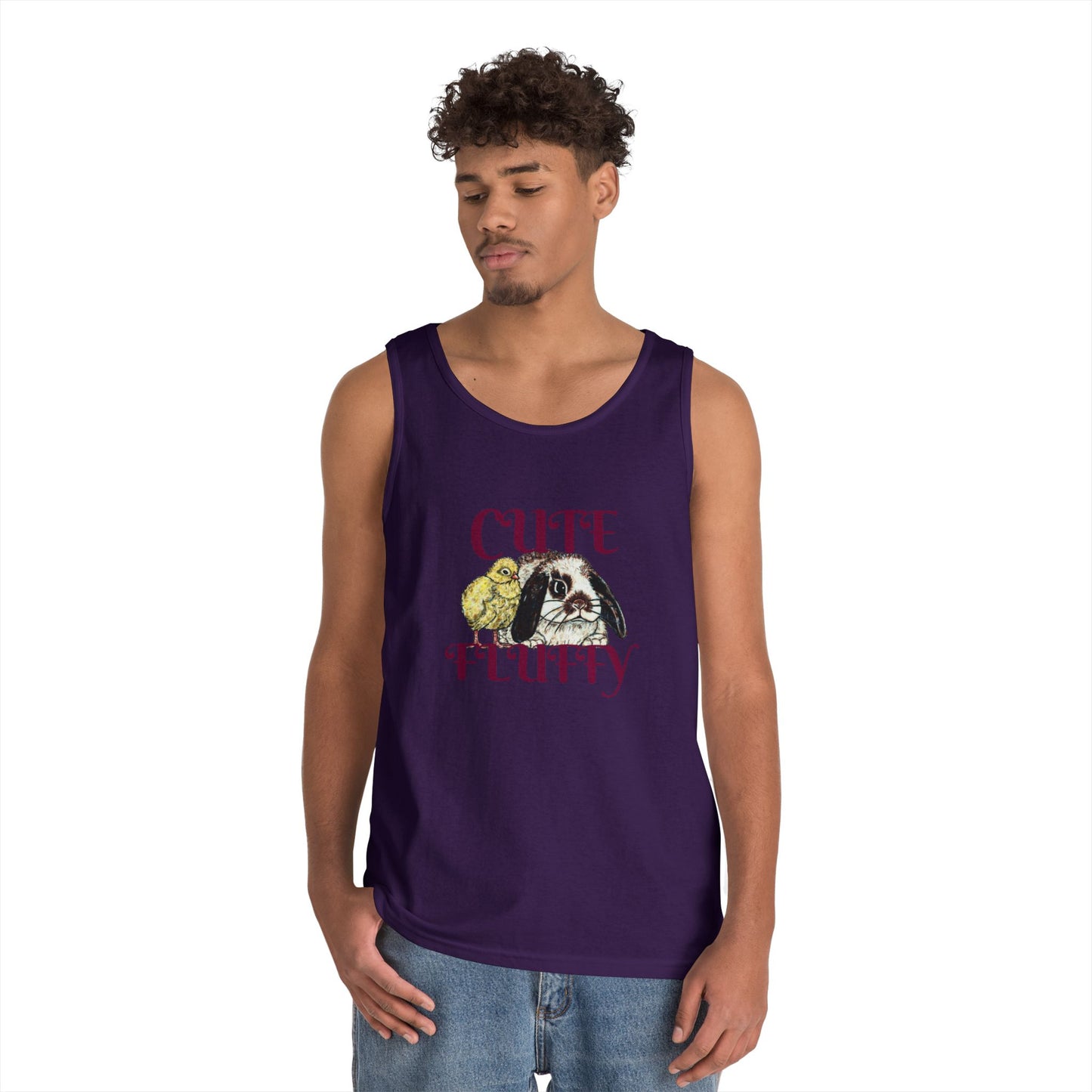Cute and Fluffy Unisex Heavy Cotton Tank Top