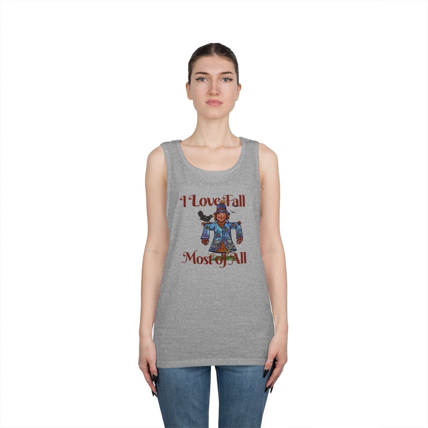 I Love Fall Most of All Unisex Heavy Cotton Tank Top