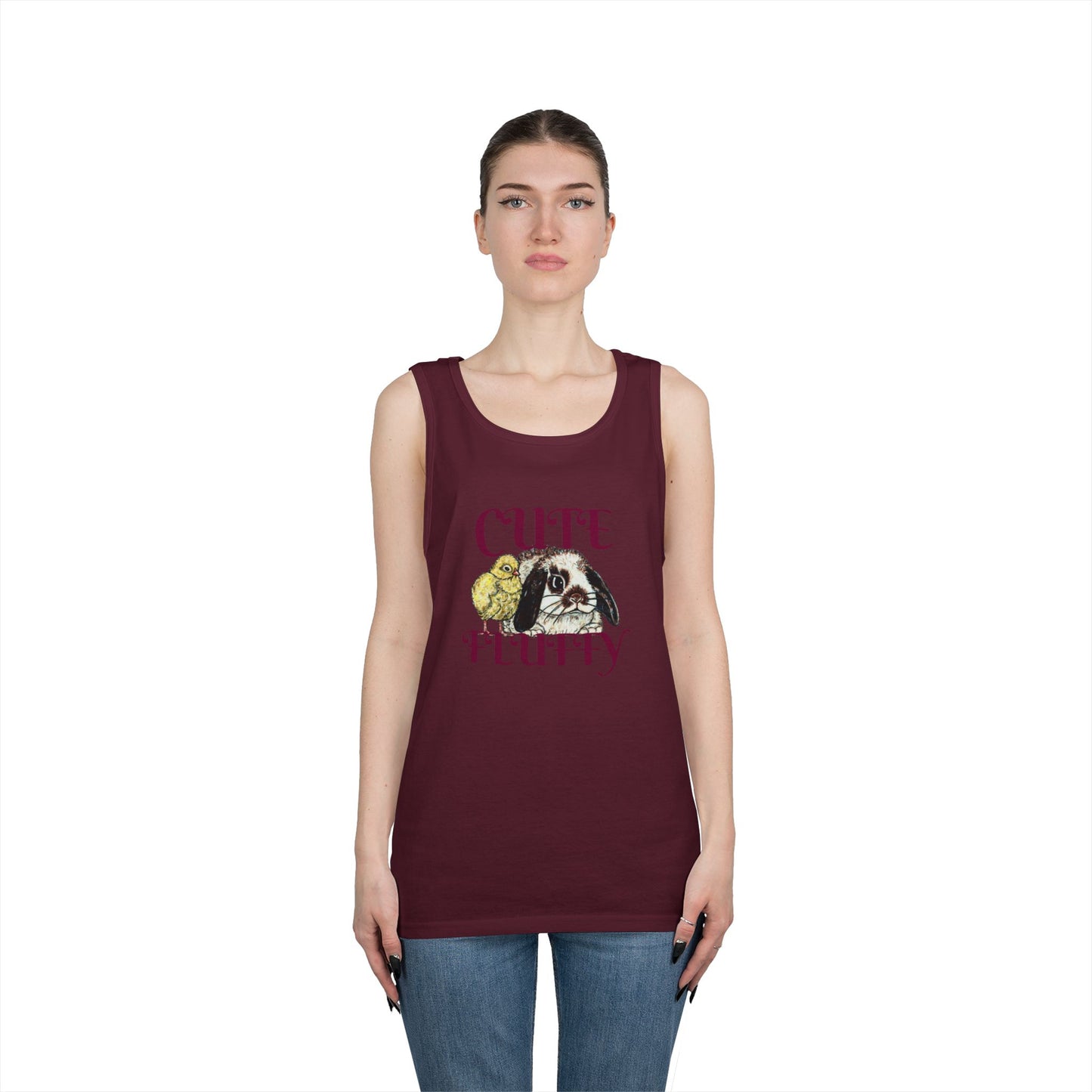 Cute and Fluffy Unisex Heavy Cotton Tank Top