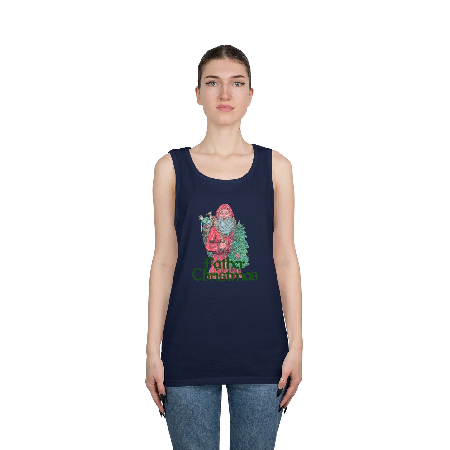 Father Christmas Unisex Heavy Cotton Tank Top