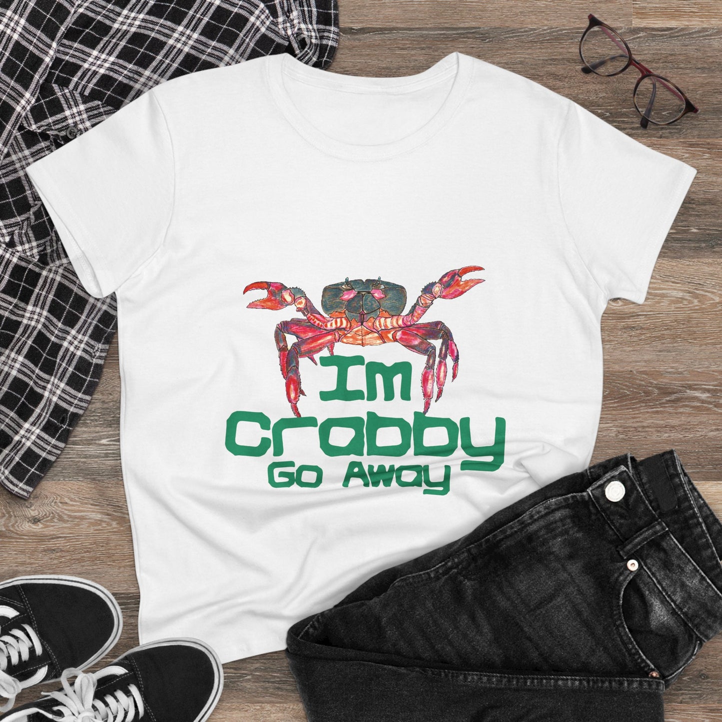 I'm Crabby Go Away Women's Midweight Cotton Tee