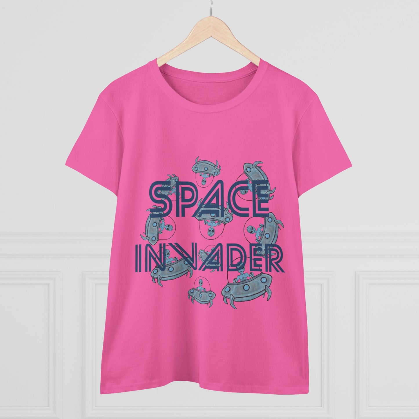 Space Invader Women's Midweight Cotton Tee