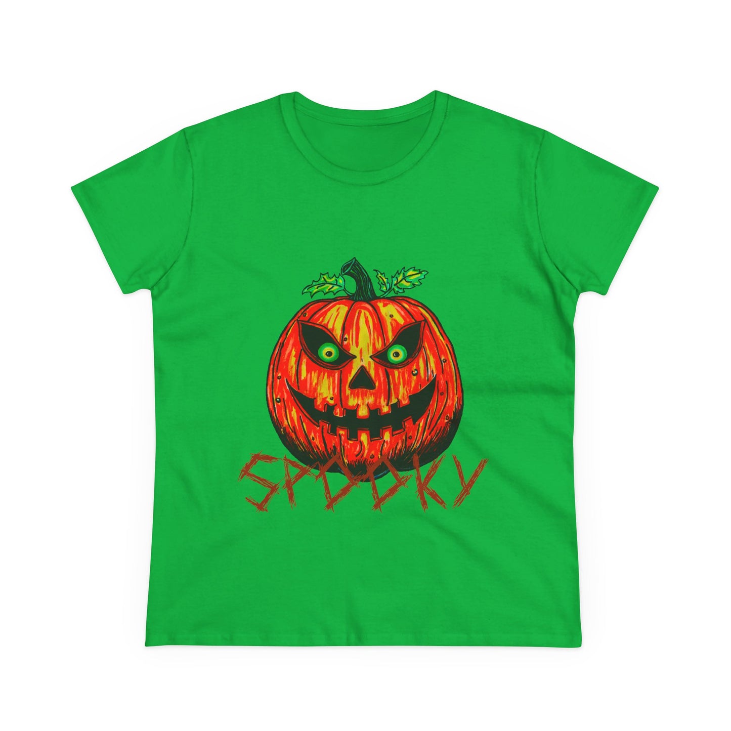 Spooky Jack-o-Lantern Women's Midweight Cotton Tee