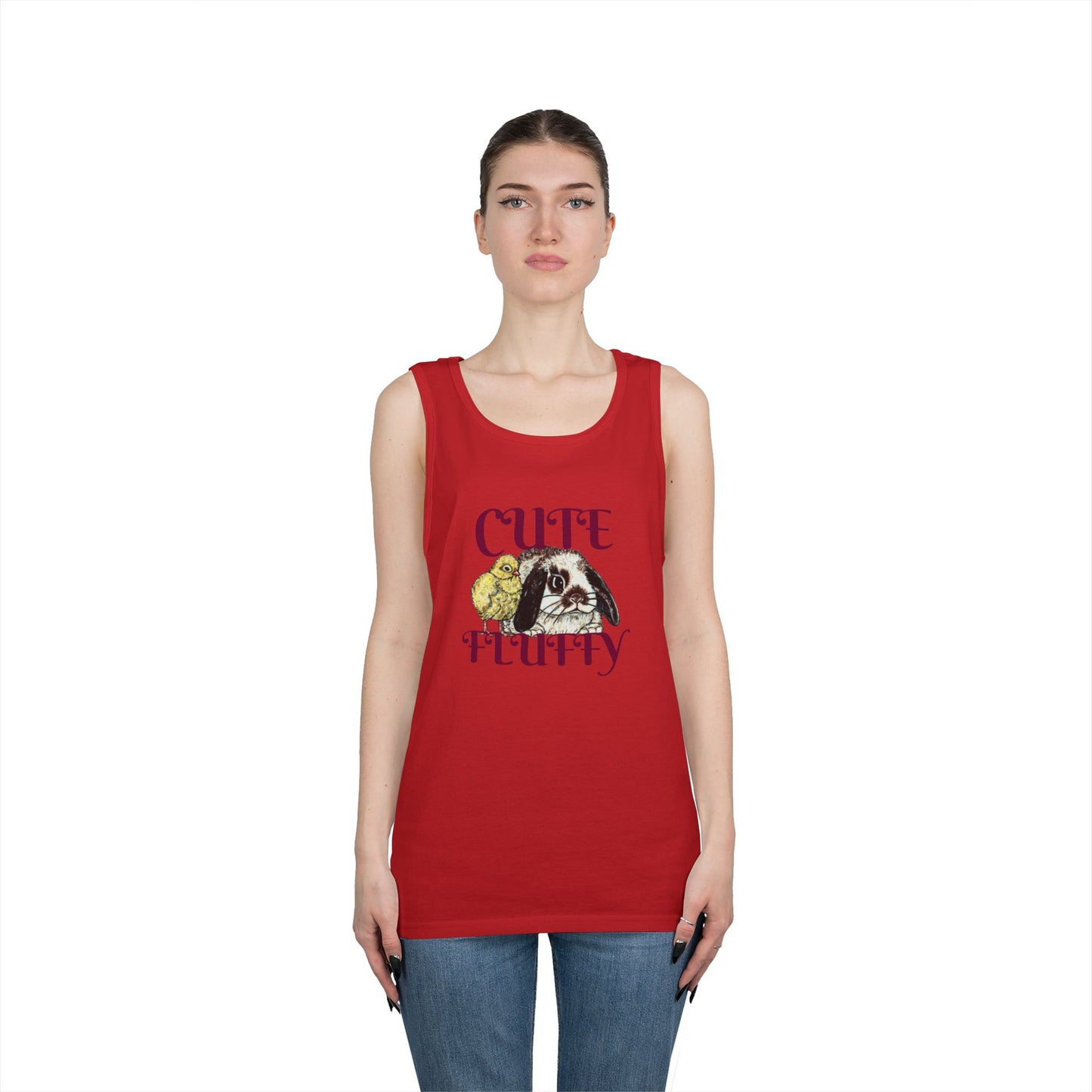 Cute and Fluffy Unisex Heavy Cotton Tank Top