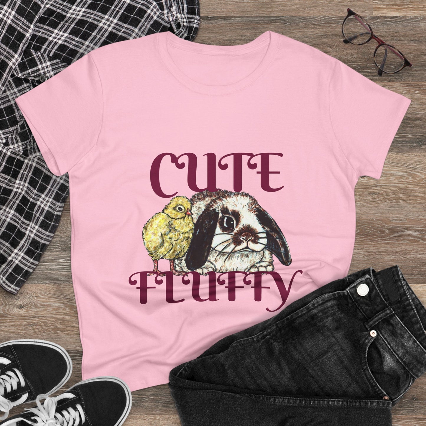 Cute and Fluffy Women's Midweight Cotton Tee