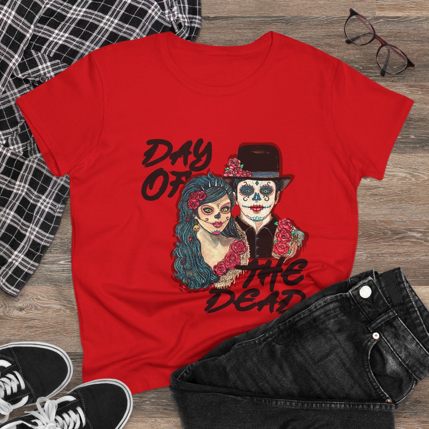 Day of the Dead Women's Midweight Cotton Tee