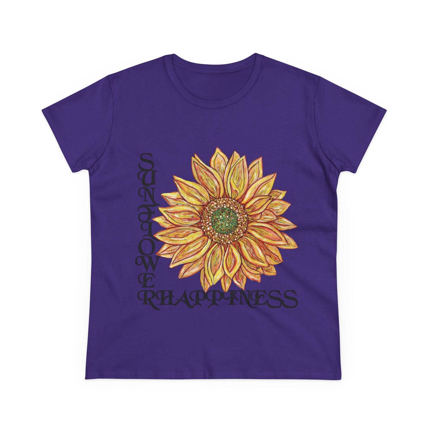 Sunflower and Happiness Women's Midweight Cotton Tee