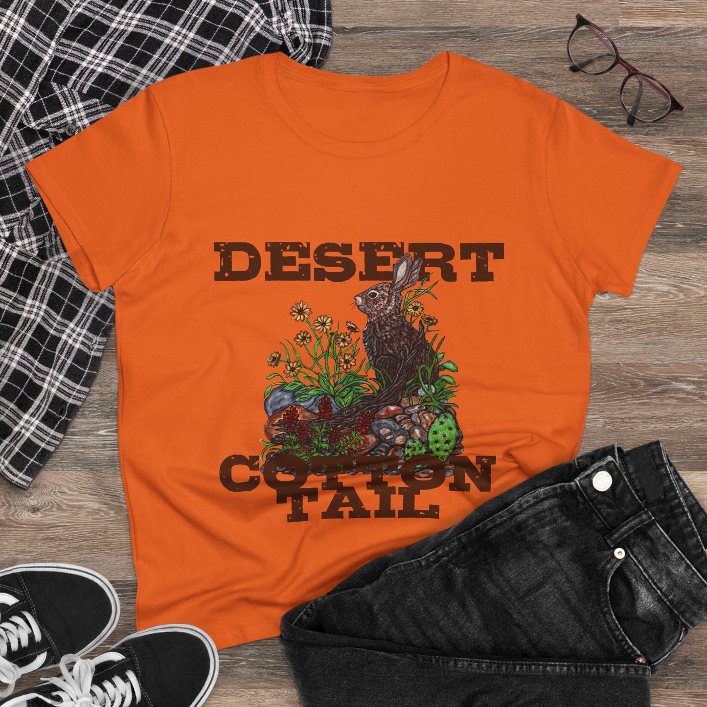 Desert Cottontail Women's Midweight Cotton Tee