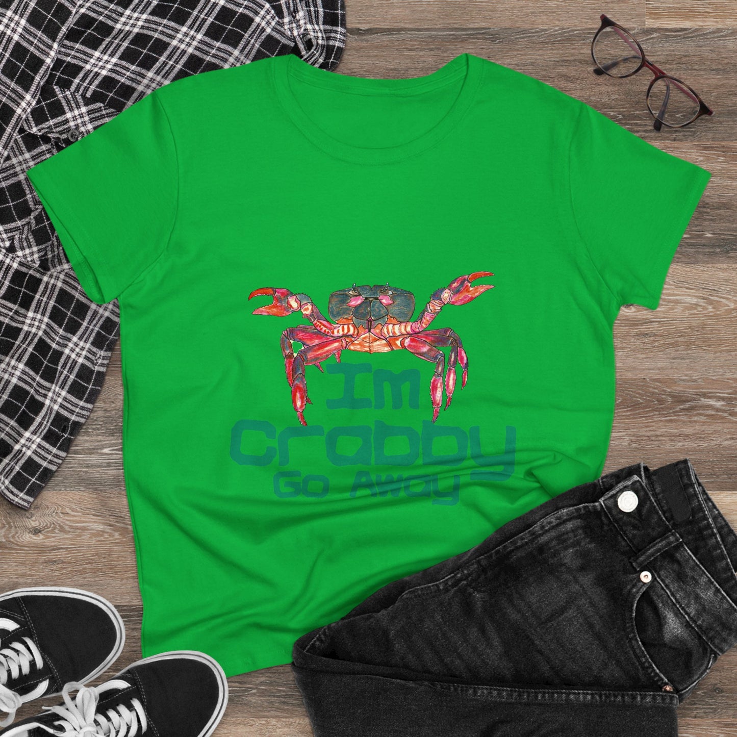 I'm Crabby Go Away Women's Midweight Cotton Tee