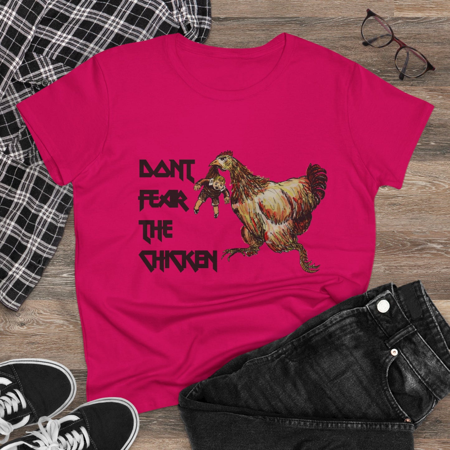 Don't Fear the Chicken Women's Midweight Cotton Tee