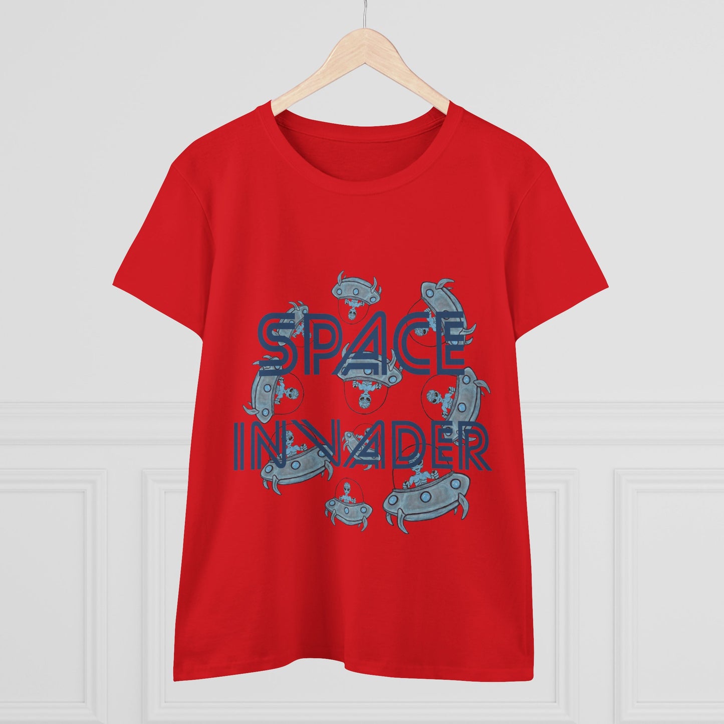 Space Invader Women's Midweight Cotton Tee