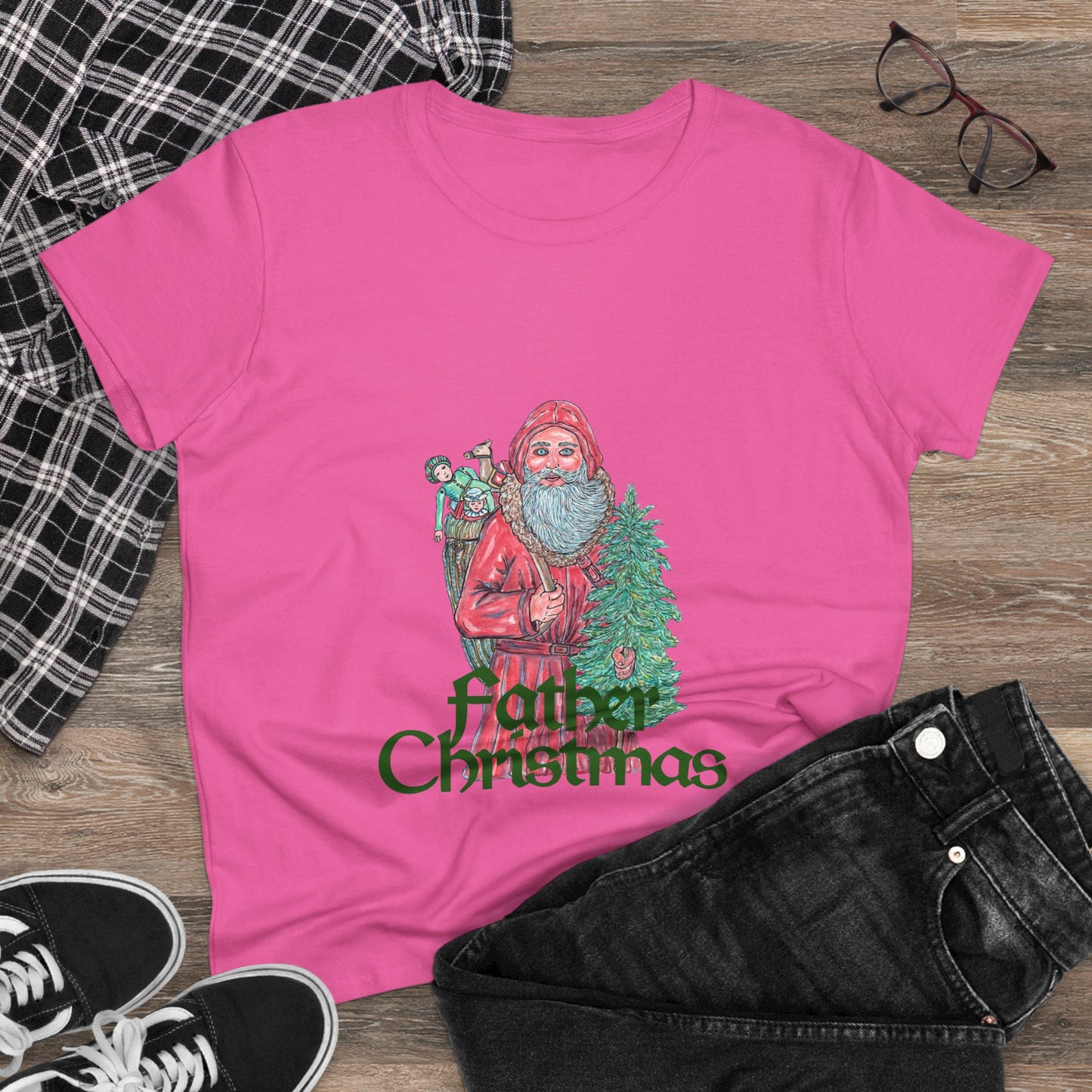 Father Christmas Women's Midweight Cotton Tee