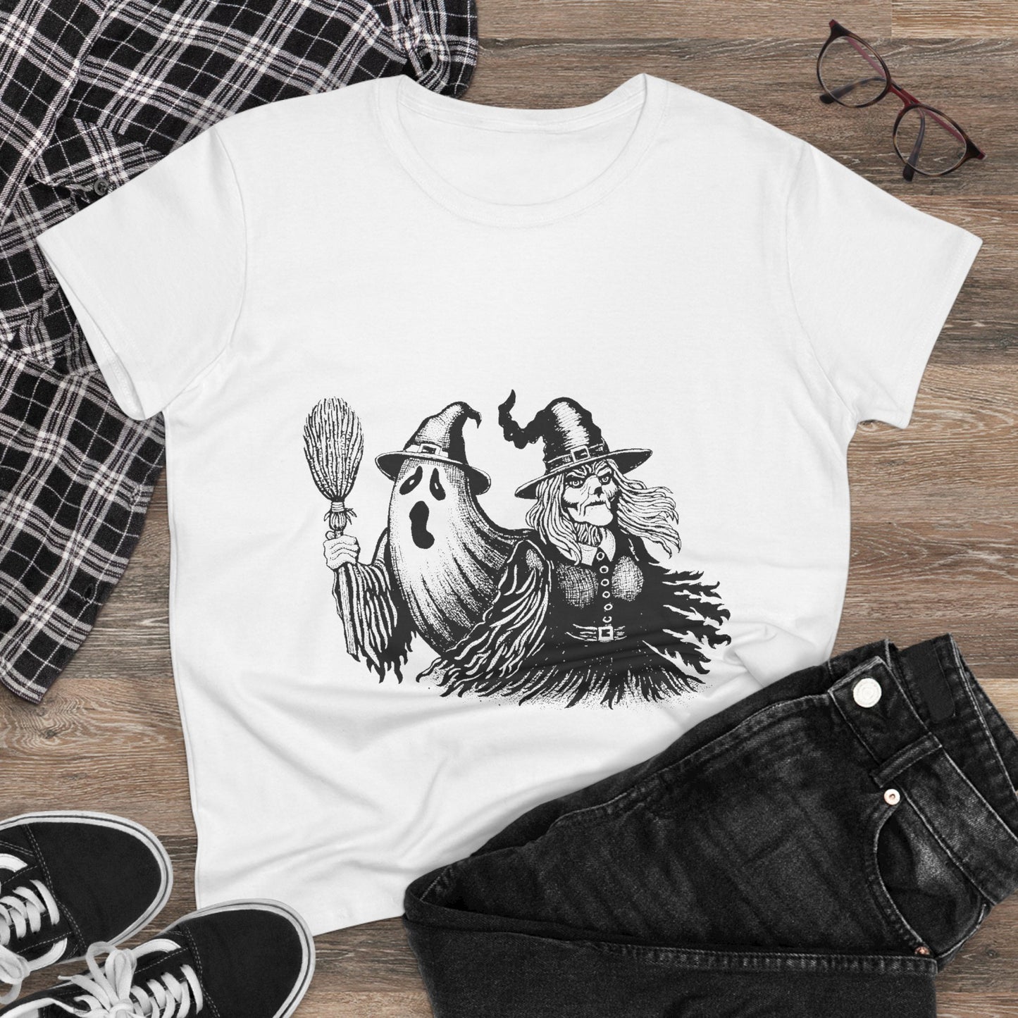 Witch and Ghost Women's Midweight Cotton Tee