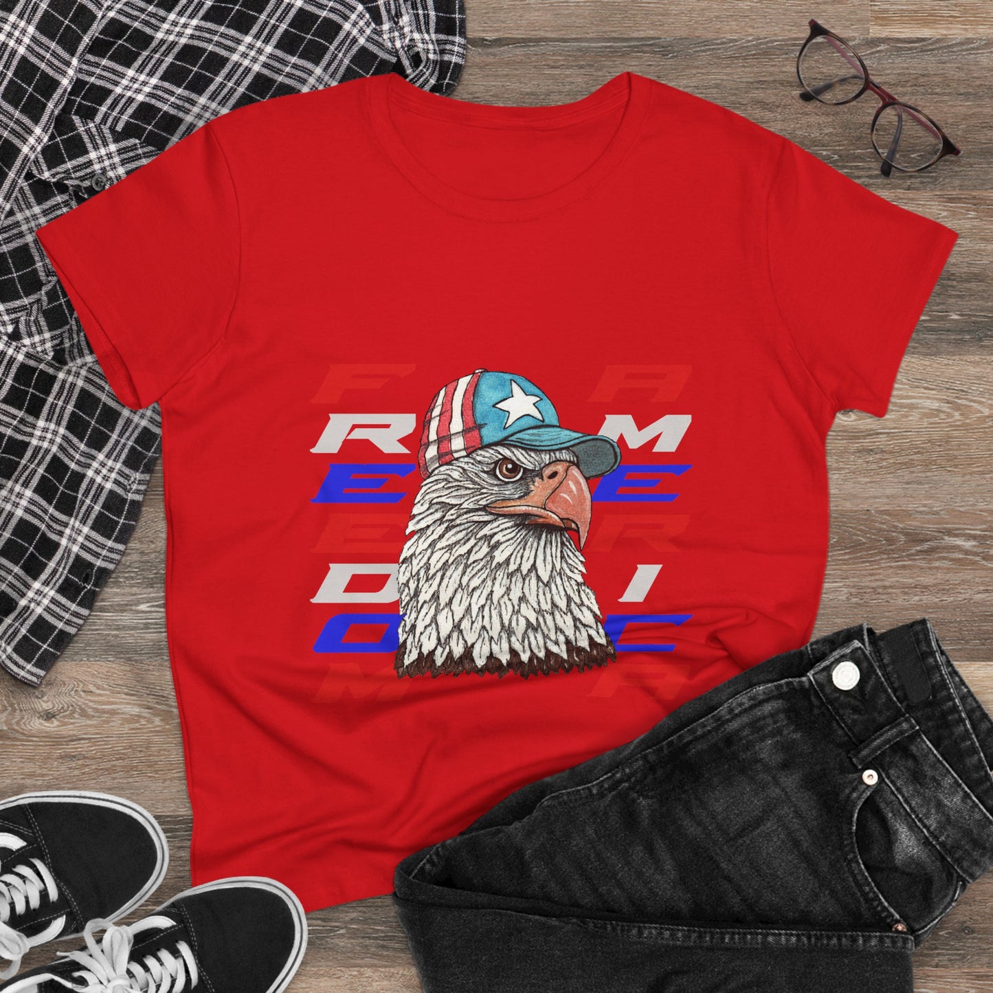 Freedom America Women's Midweight Cotton Tee