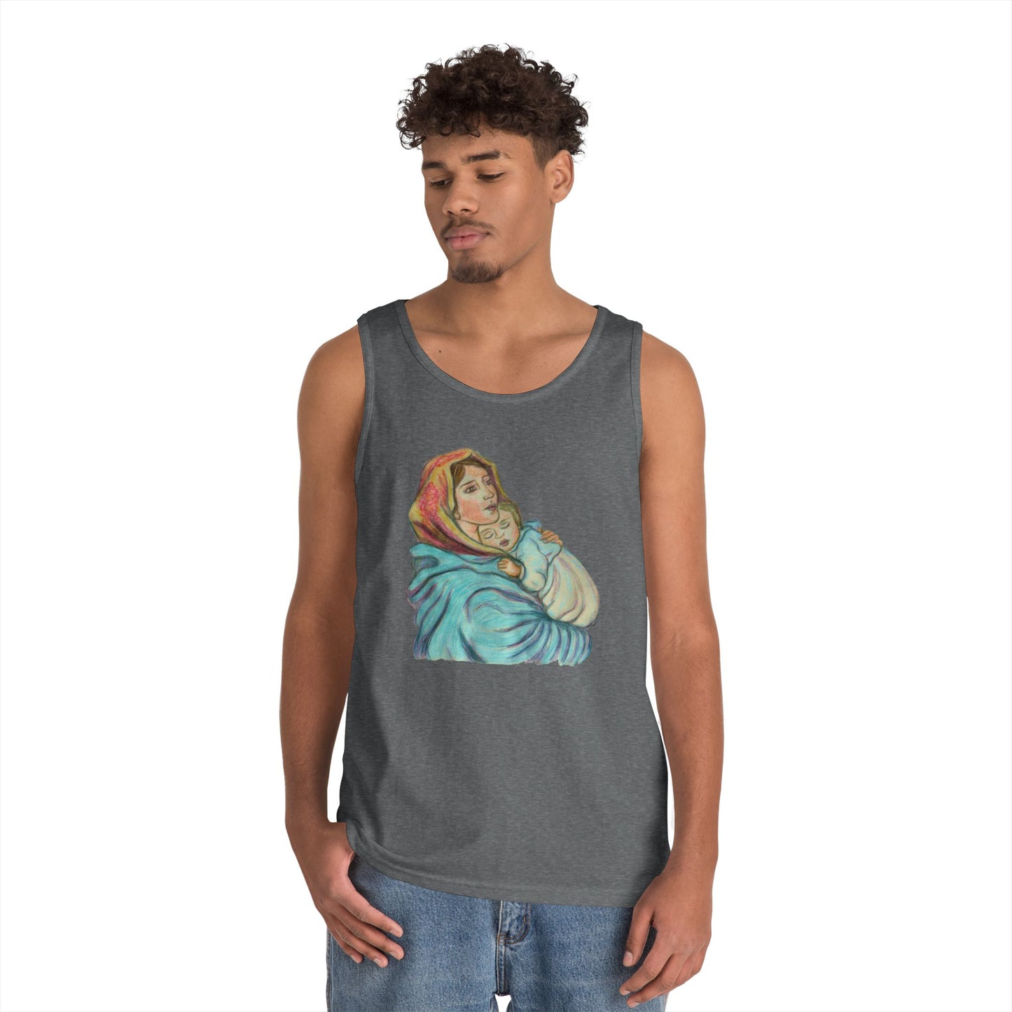 Mother and Child Unisex Heavy Cotton Tank Top