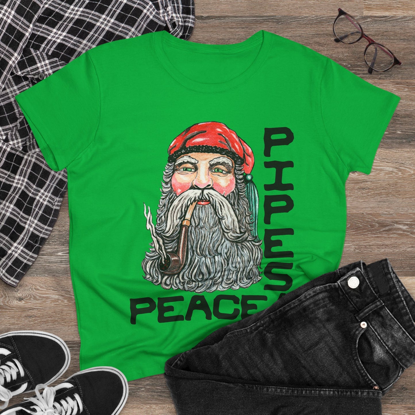 Pipes and Peace Women's Midweight Cotton Tee