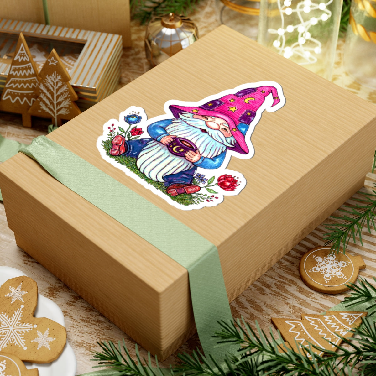 Coffee Gnome Kiss-Cut Stickers