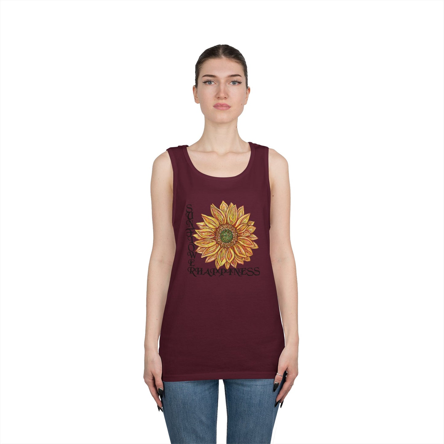 Sunflowers and Happiness Unisex Heavy Cotton Tank Top