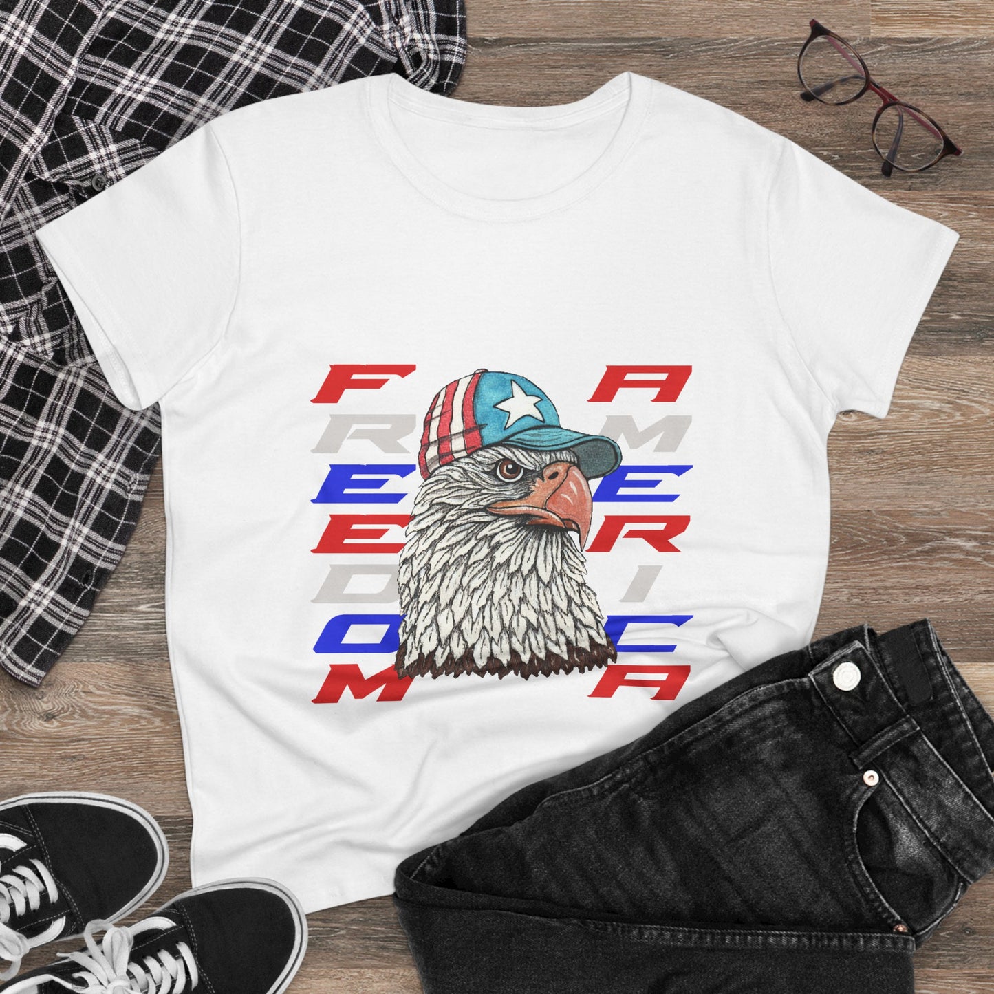Freedom America Women's Midweight Cotton Tee