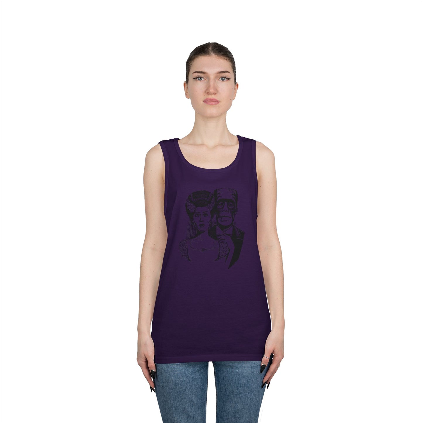 Frankenstein and Bride Unisex Heavy Cotton Tank Top