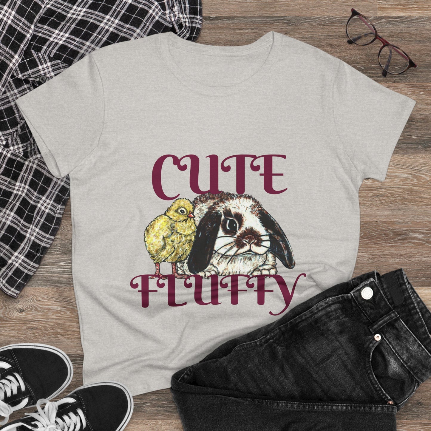 Cute and Fluffy Women's Midweight Cotton Tee
