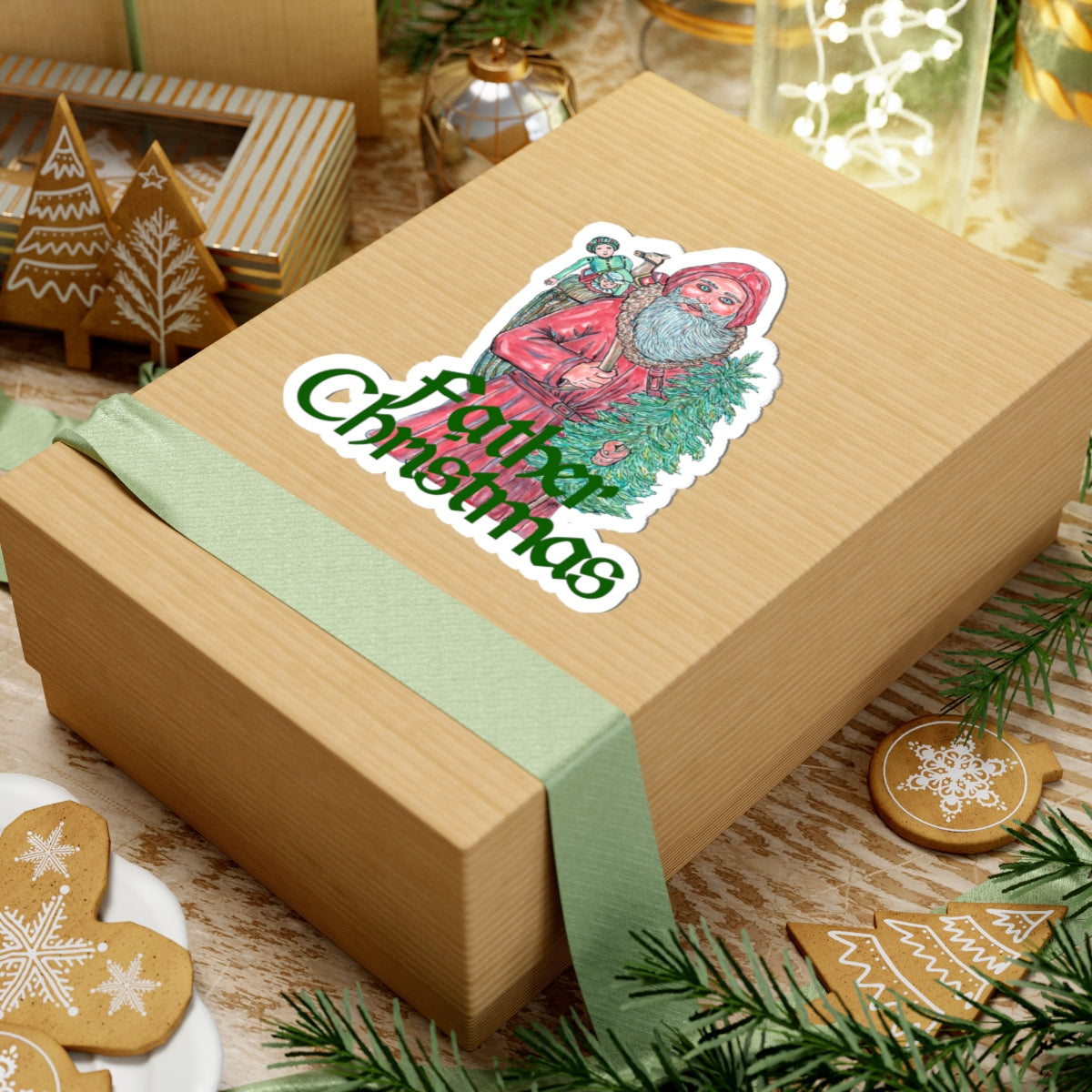 Father Christmas Kiss-Cut Stickers